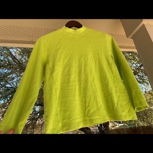 Lime green mock turtle neck top! 🐢